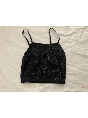 Weissman Black Sequin Dance Costume Top MA Adult Medium